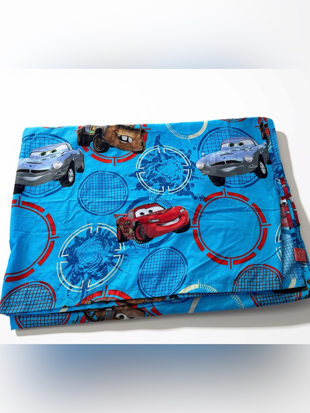 Vintage Disney Pixar Cars 2006 Twin Sheet Set flat & fitted, McQueen & Mater